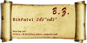 Bikfalvi Zénó névjegykártya